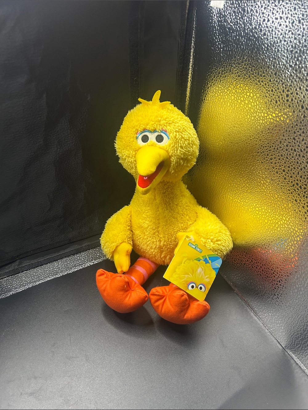 Plush Yellow Bird Pet Toy with Orange Feet